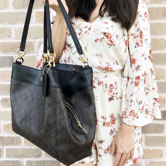 🌺🌺🌺NWT Coach Large Purse brown black - Picture 3 of 8